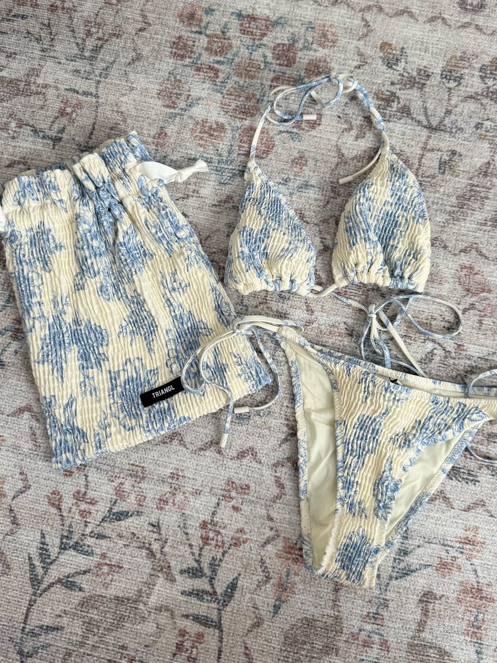 Triangl Blue Floral Bikini Set